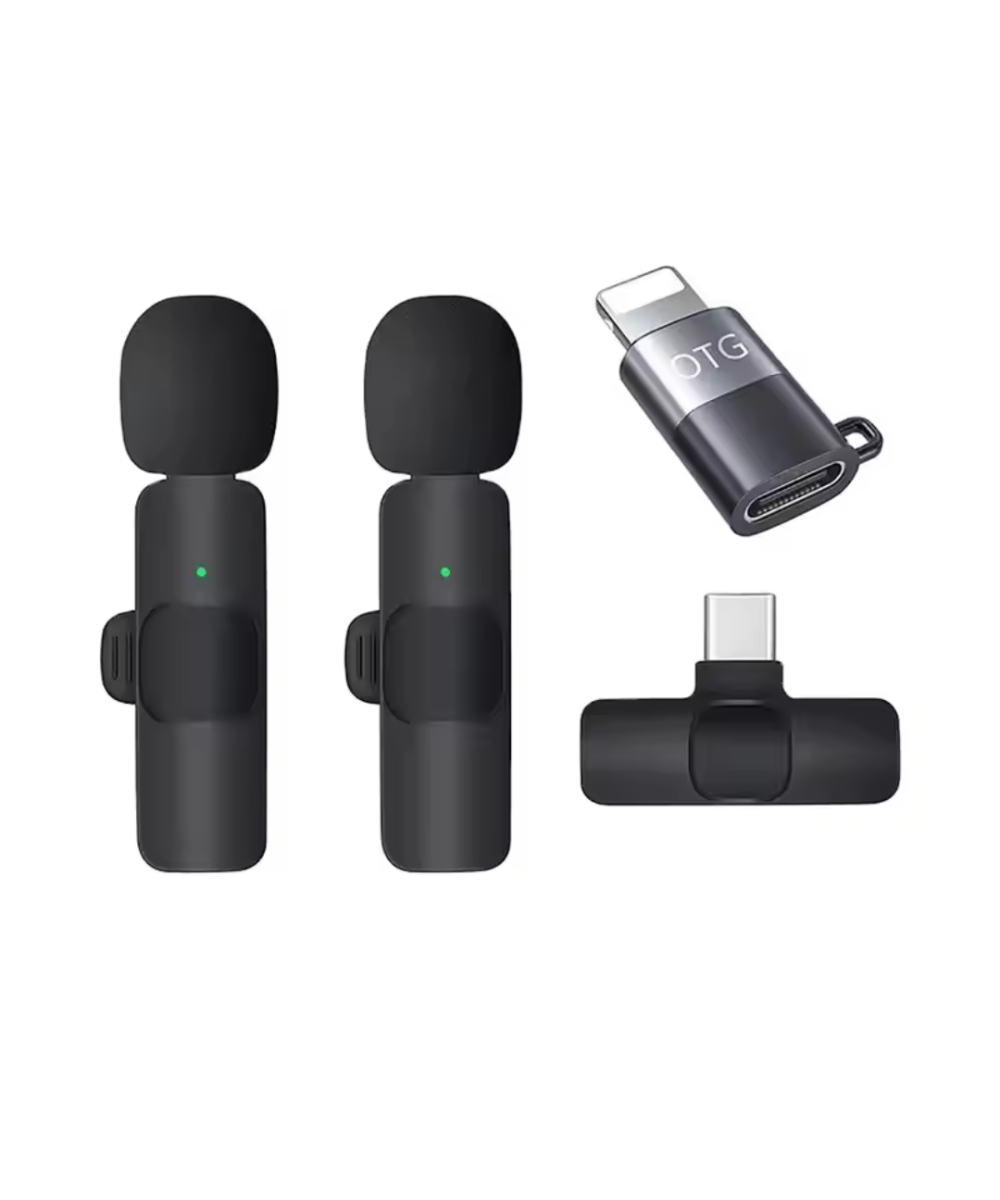 Microfono Lavalier Inalambrico para Celular Tipo USB-C / LIGHTNING (2U)