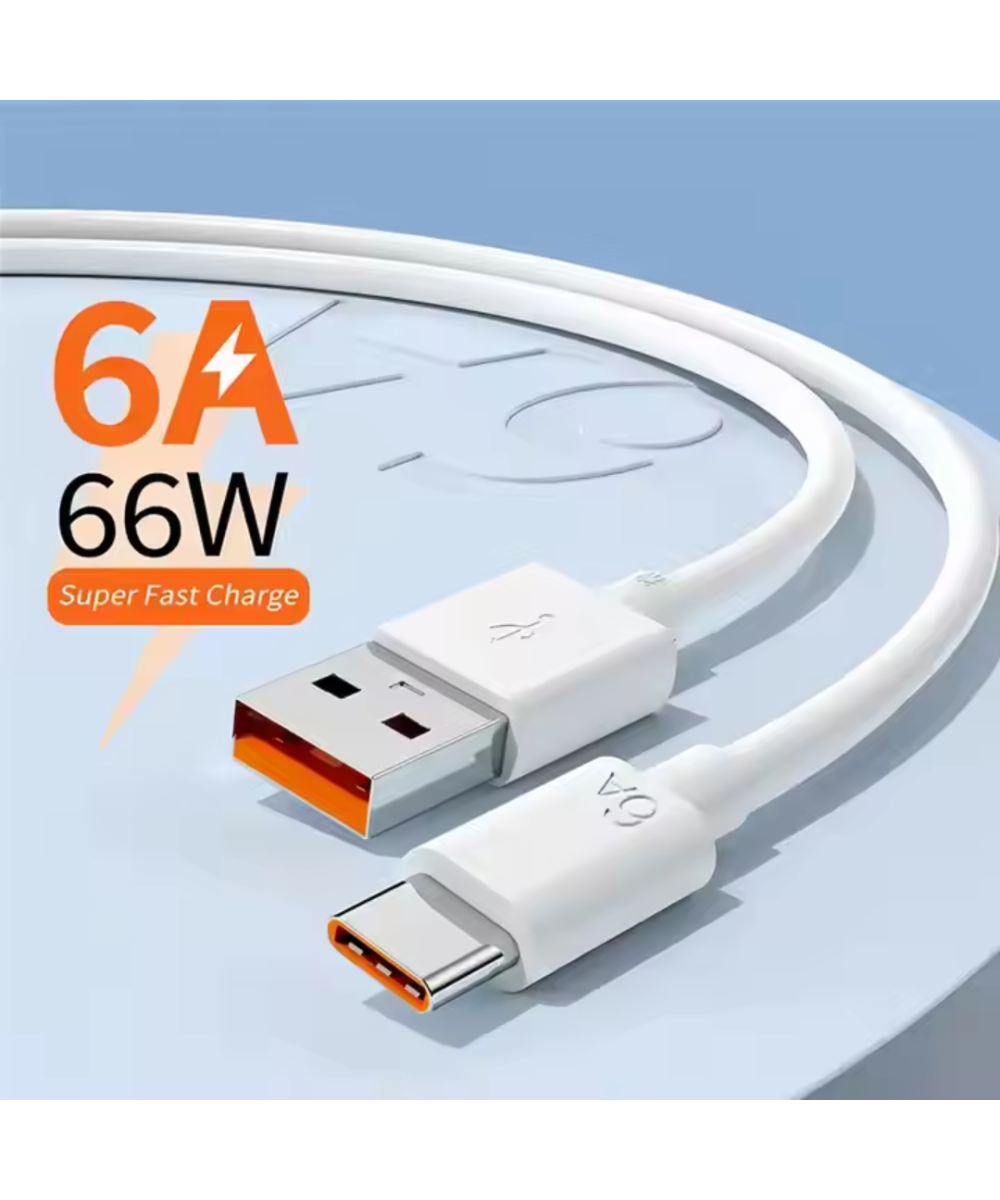 Cable de carga y datos USB a USB-C 1M 6A 66W