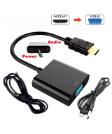 Convertidor de video de HDMI a VGA mas audio 3.5mm y puerto de energia