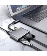 Adaptador USB-C A HDMI+VGA+USB+PD