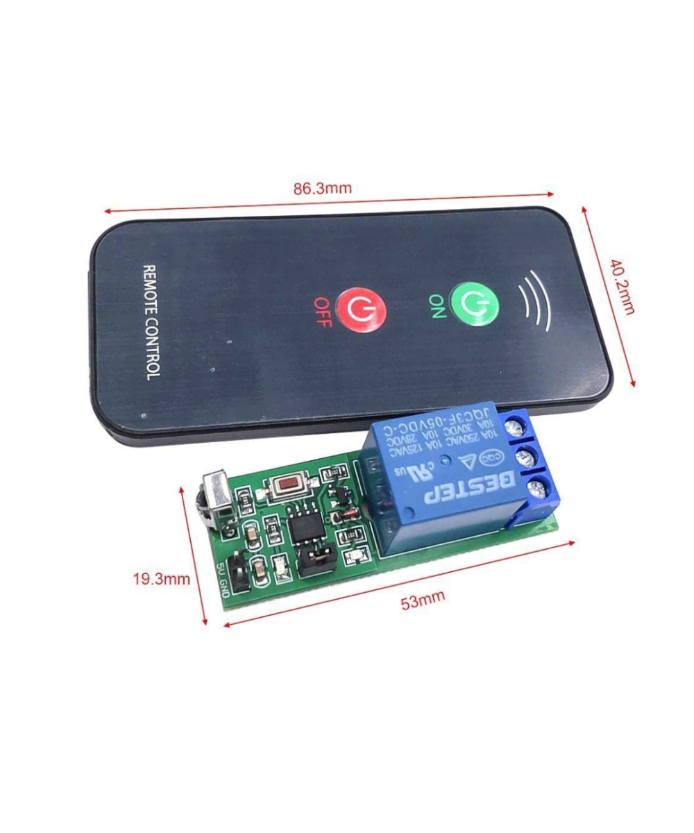 Rele un canal 5V 10A con control infrarrojo