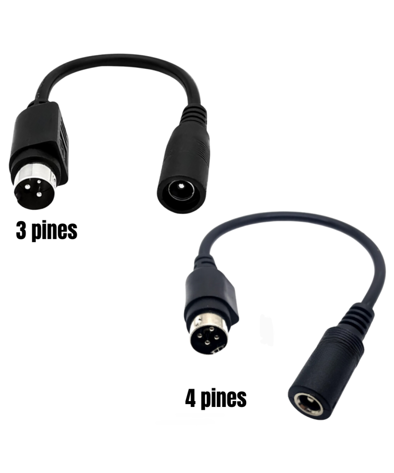 Cable de alimentacion DC5.5 x 2.1 a puerto redondo 3 y 4 pines