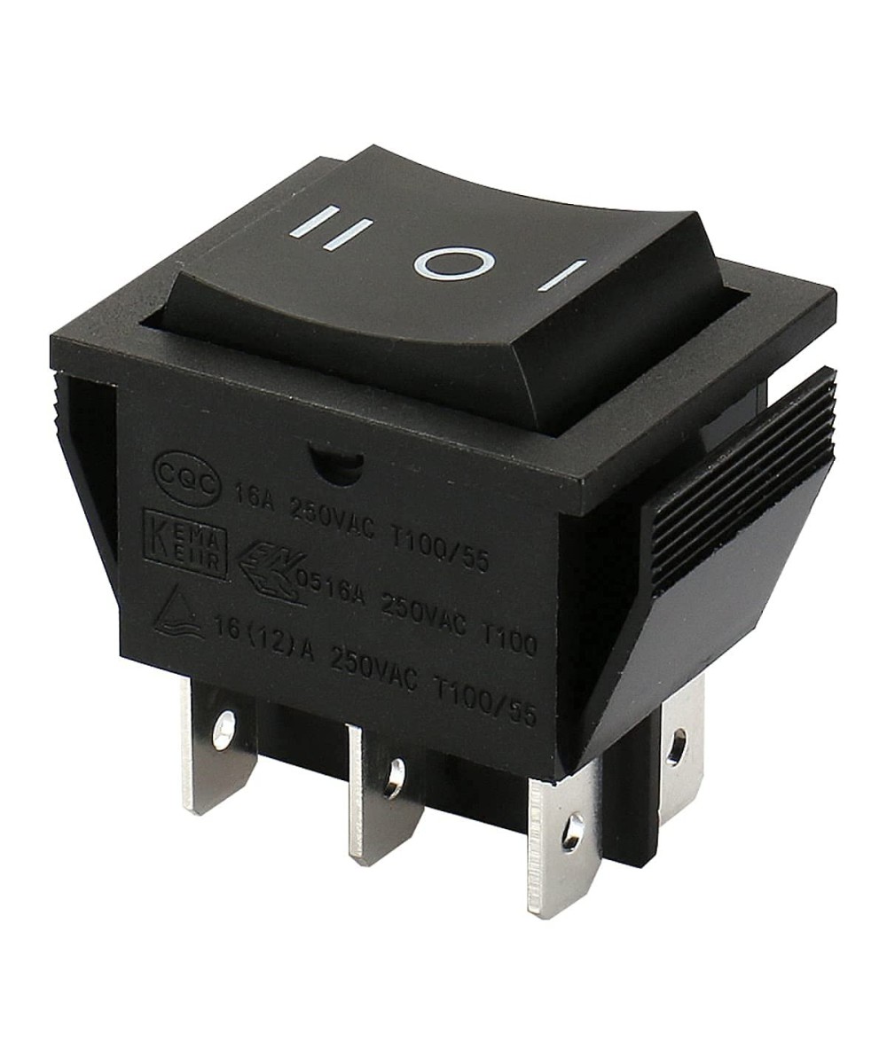 Interruptor momentaneo KCD4 3 posiciones ON-OFF-ON 6 pines 16A