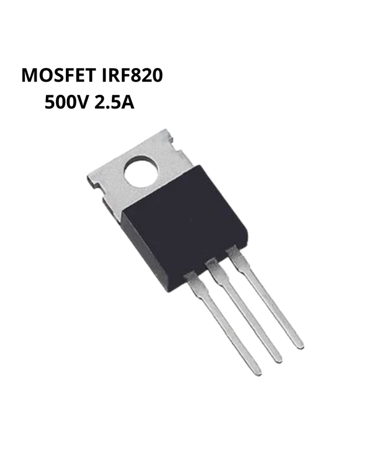 Transistor IRF820 MOSFET Canal N 500V 2.5A TO-220