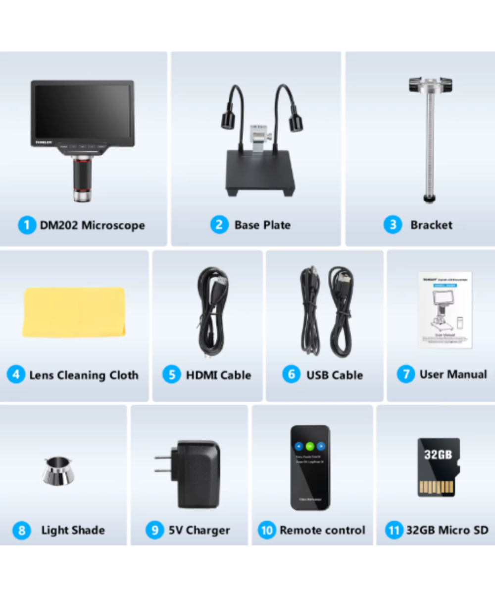 Microscopio TOMLOV 10.1 Pulgadas DM202/DM202 MAX