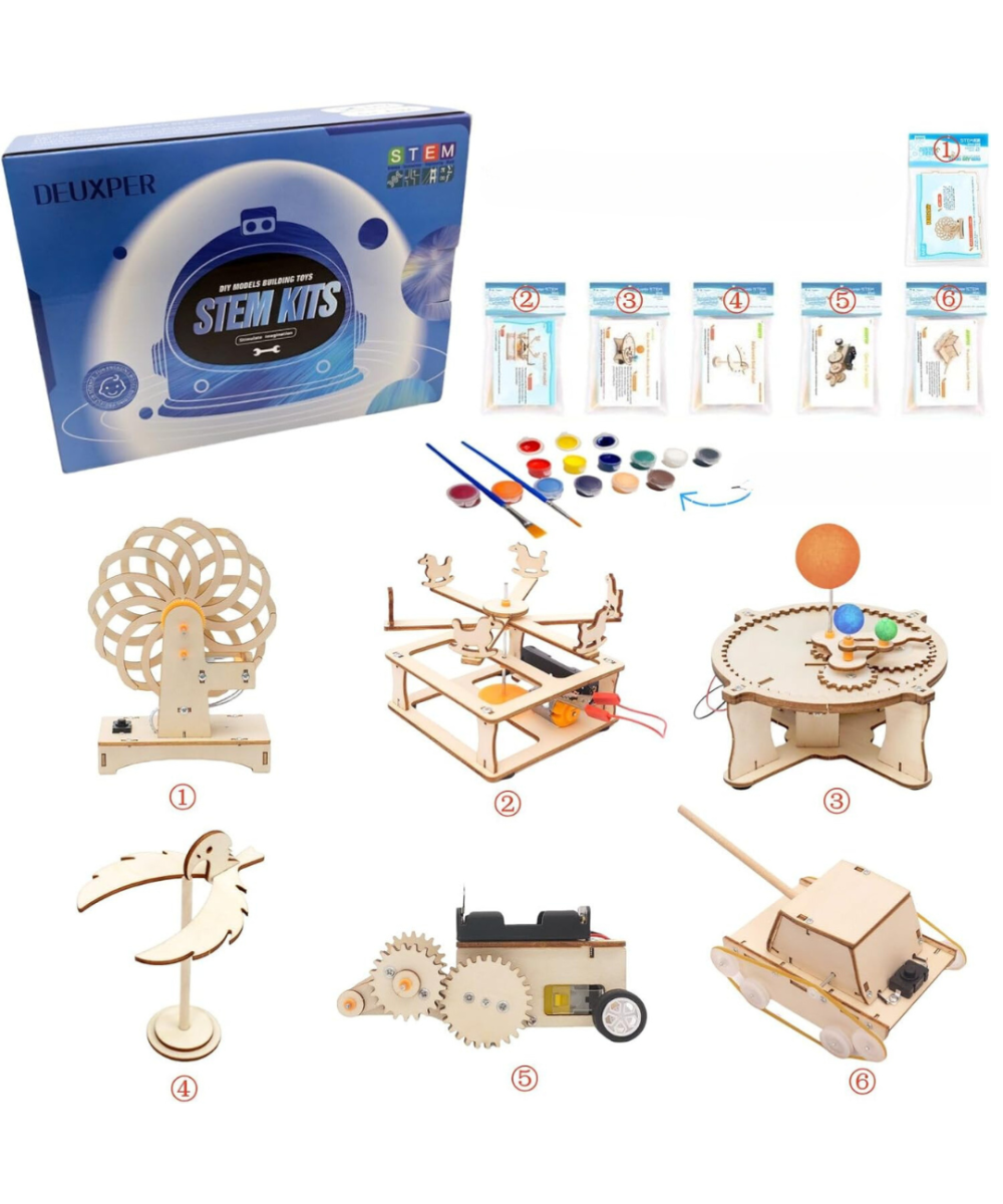 Kit de experimentos de ciencia, bricolaje, con herramienta de pintura de 12 colores (6 KITS)