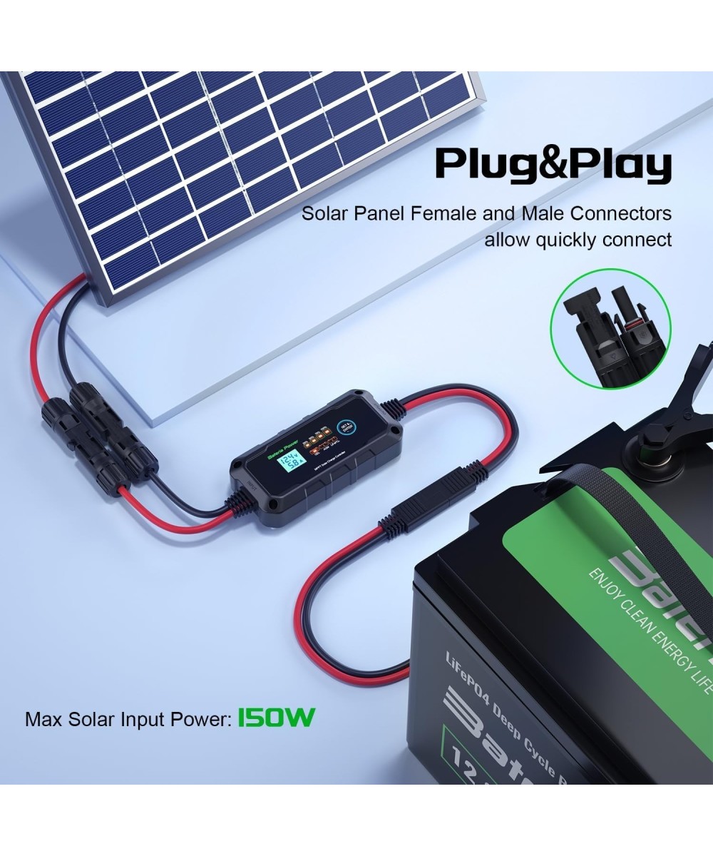 Cargador de bateria MPPT Solar SUNROCK 10M agm acido lifePO4