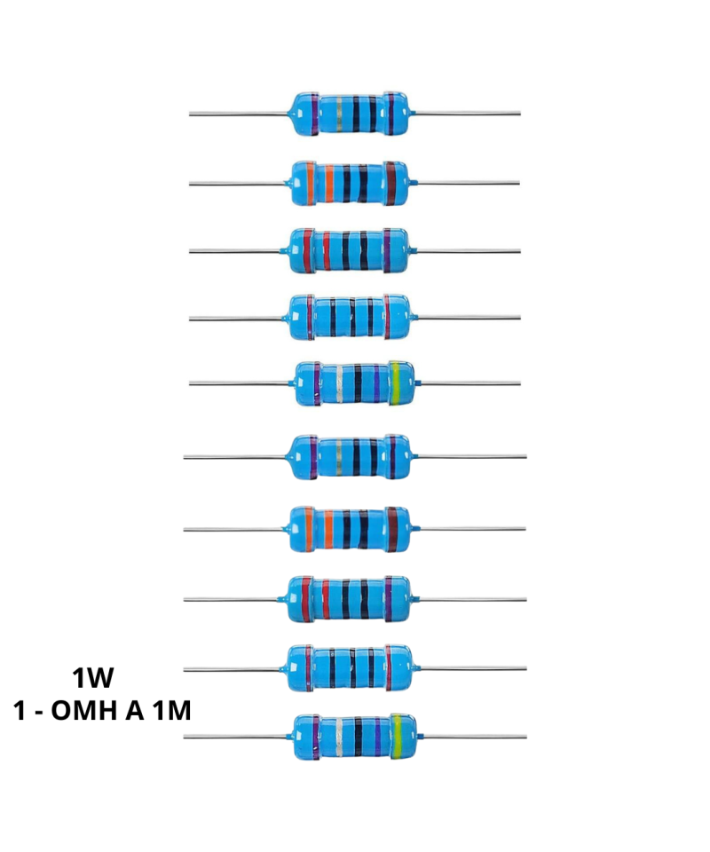 Resistencias de Filamento de Carbon 1W 5% 1 Valor (10 Unidades)