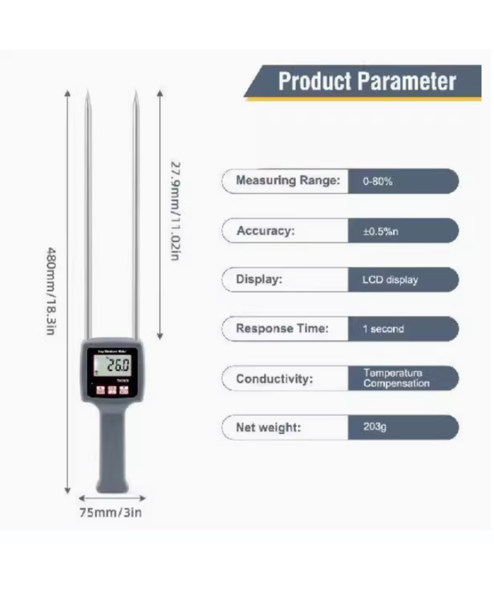 Medidor de humedad de granos con pantalla LCD