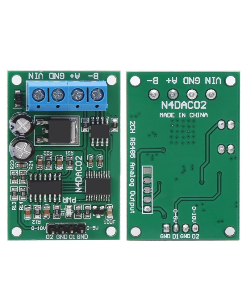 Modulo convertidor digital analogo 12V RS485 2 canales