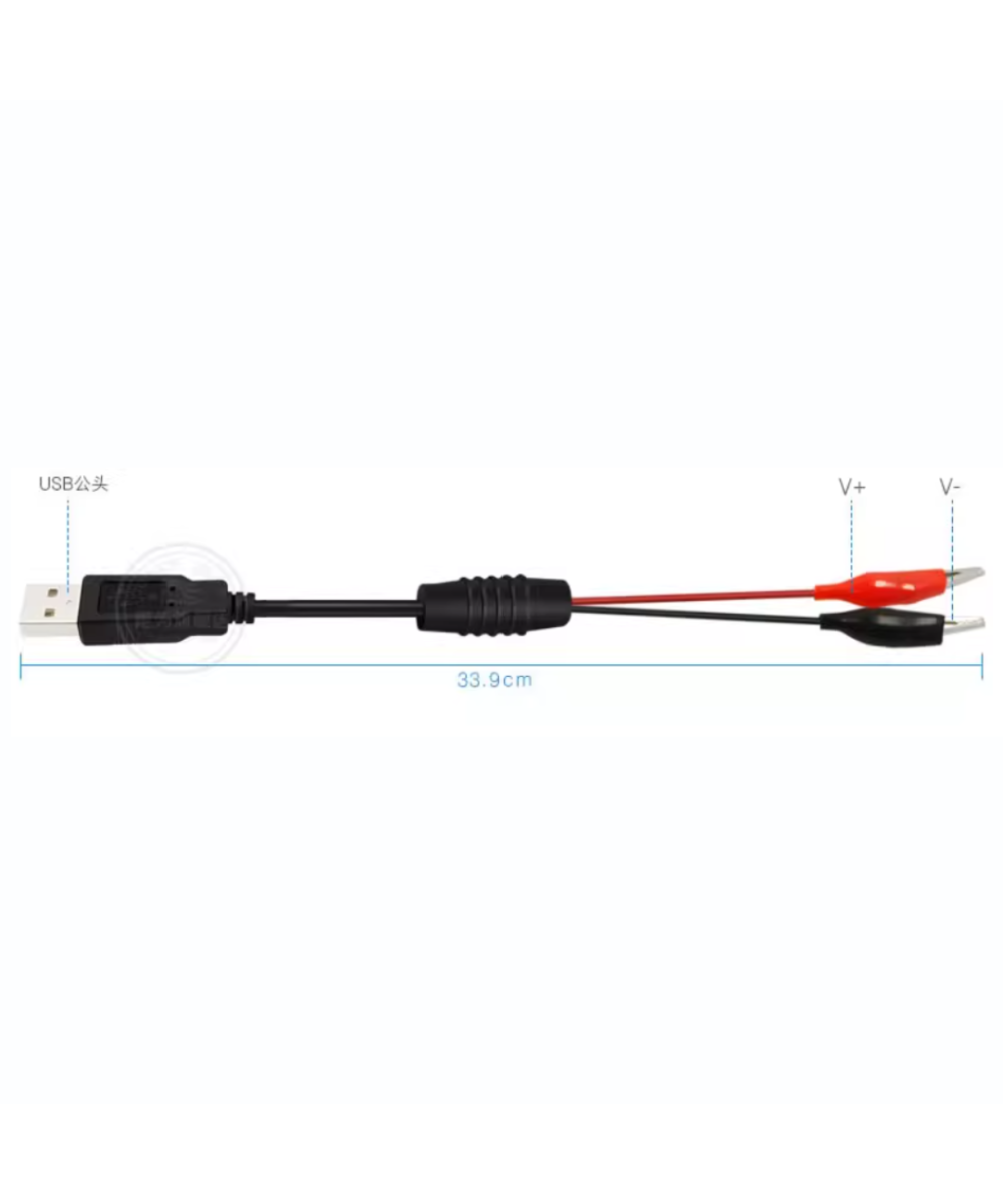 Puntas de cocodrilo con USB hembra y macho