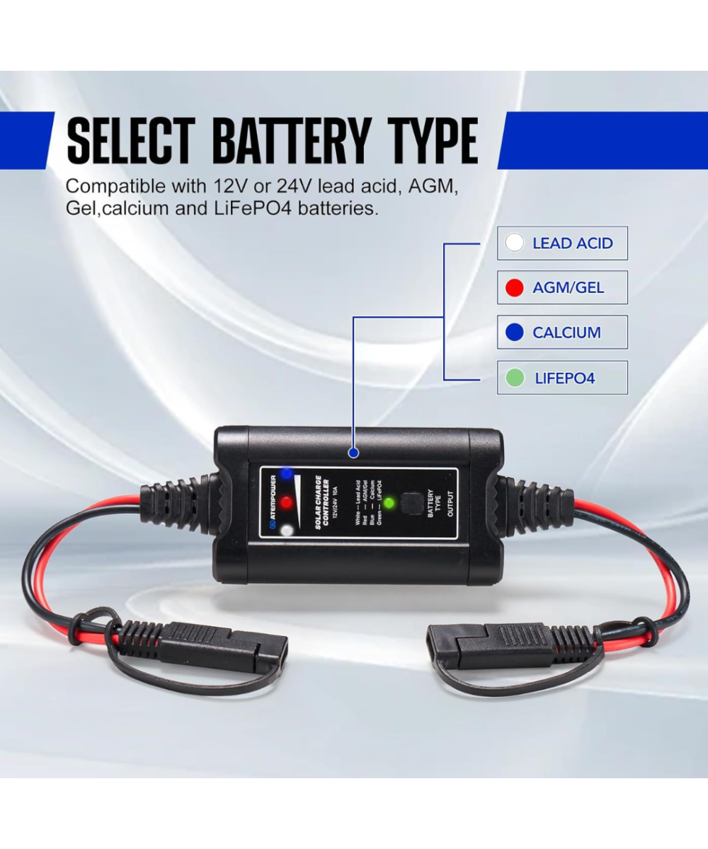 Cargador de bateria MPPT Solar ATEMPOWER AP10MT-PA AGM gel acido lifePO4