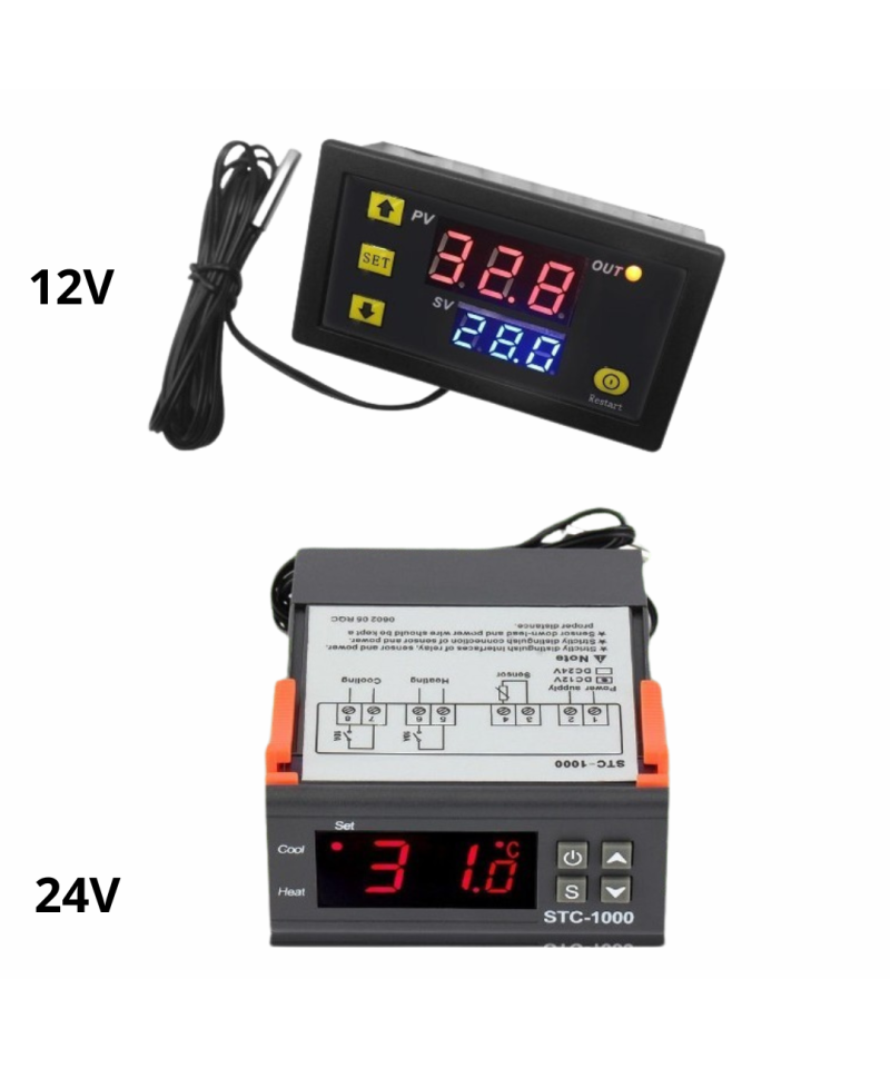 Termostatos Digitales para Control de Temperatura 12V/24V