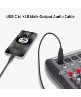 Cable para microfono USB-C a XLR hembra 2M