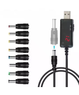 Estabilizador/ regulador ascendente de 5V USB a 9 y 12V mas 8 adaptadores DC