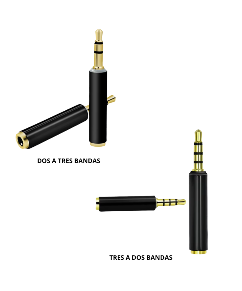 Adaptador de audio 3.5mm de dos a tres bandas / tres a dos bandas