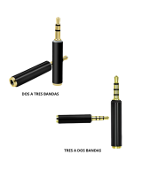 Adaptador de audio 3.5mm de dos a tres bandas / tres a dos bandas