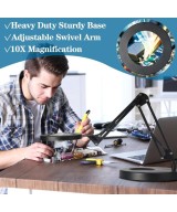 Lupa de mesa grande 10X con base HITTI