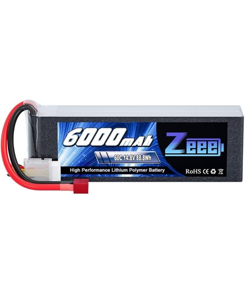 Bateria tipo lipo recargable Zeee 6000mAh 14.8V 60C 4S 88-8Wh conector Tipo T