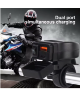 Adaptador de carga para moto / vehiculo 2 puertos USB 3.0 USB-C QC3.0 PD