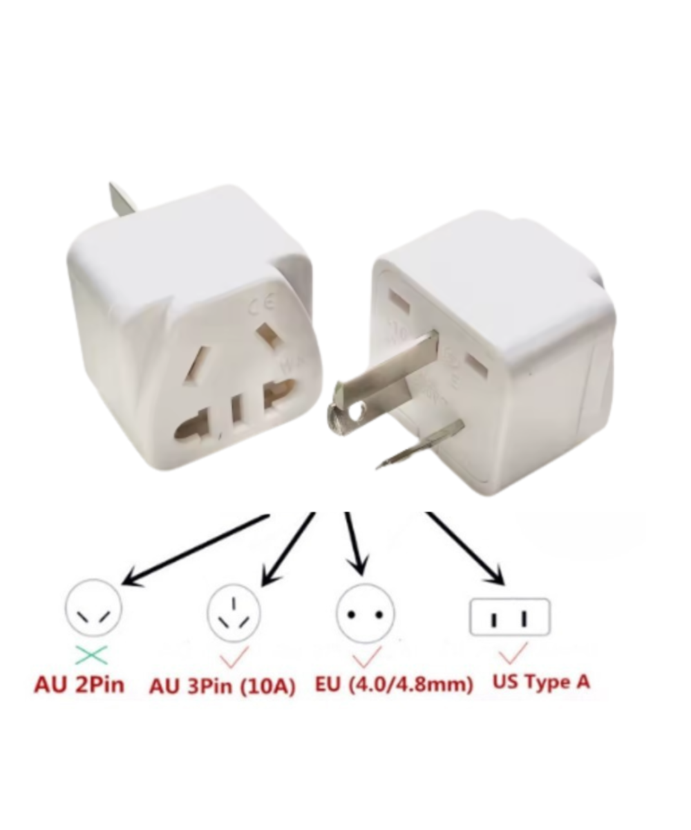 Adaptador de enchufe electrico europeo / asiatico / americano a australiano / asiatico