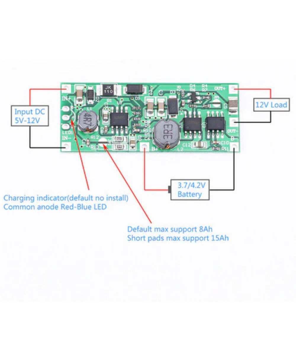 Estabilizador/ regulador Ascendente de voltaje DC-DC 5-12V a 12V 12W