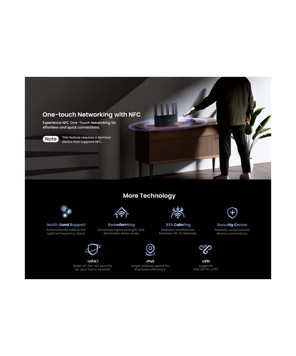 Router doble banda WI-FI 7 BE3600 Tenda