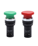 Boton industrial tipo hongo verde y rojo