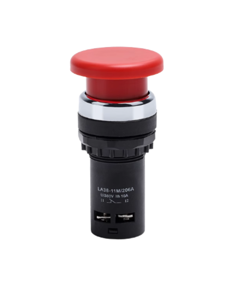 Boton industrial tipo hongo verde y rojo