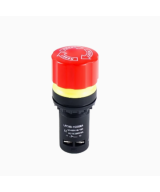 Boton industrial parada de emergencia rojo