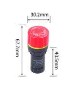 Boton industrial parada de emergencia rojo