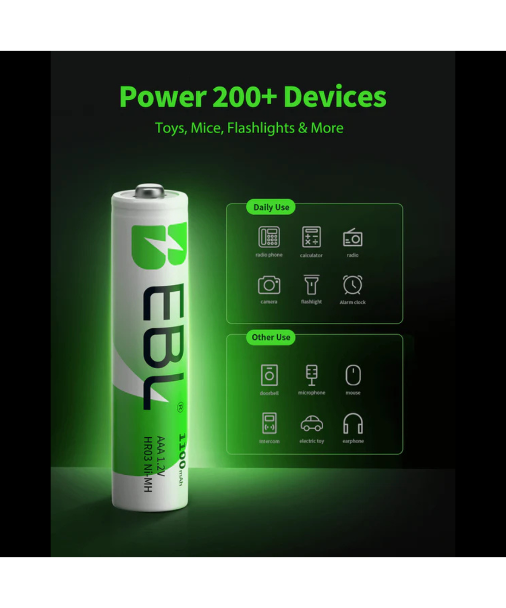 Baterías Recargables AAA 1100mAh EBL (4U)