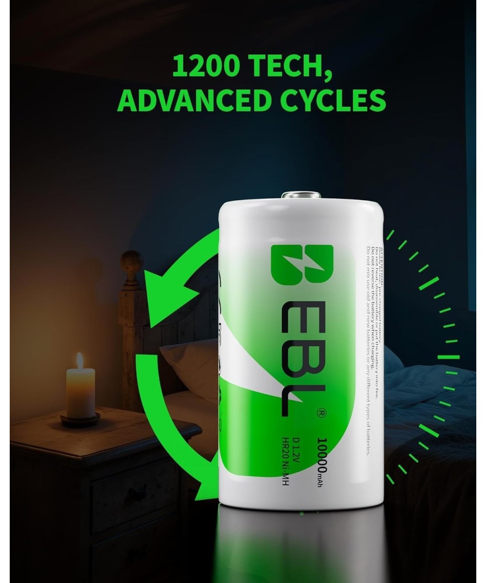 Bateria recargable tipo D de 1.2V EBL 10000mAh