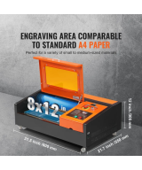 Grabadora y cortadora laser VEVOR 40W CO2 8 X 12 PULGADAS