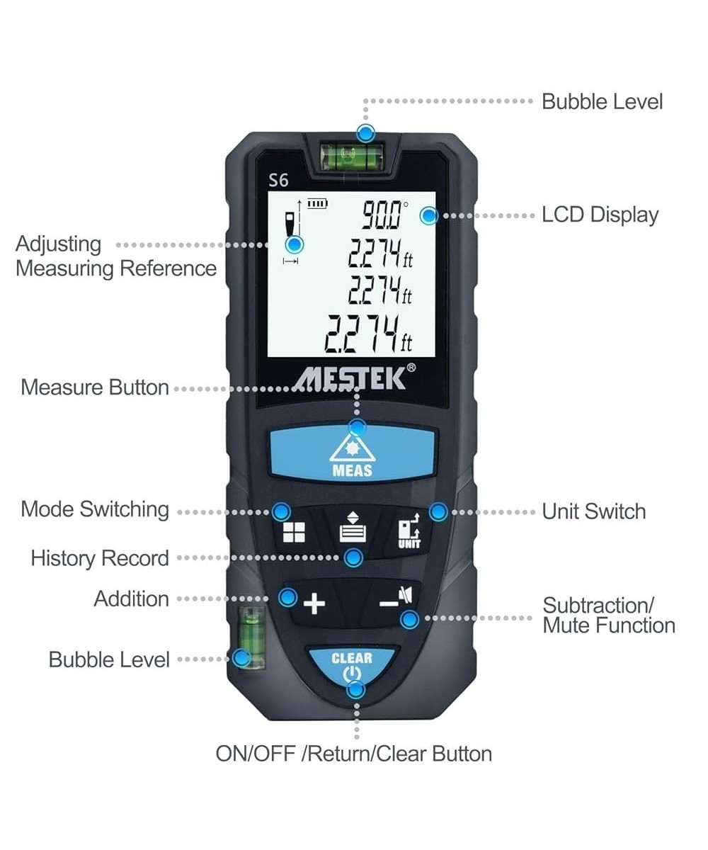 Medidor de distancia Laser Mestek S6 50M