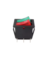 Interruptor basculante doble KCD6-202N-6P de 6 pines verde y rojo