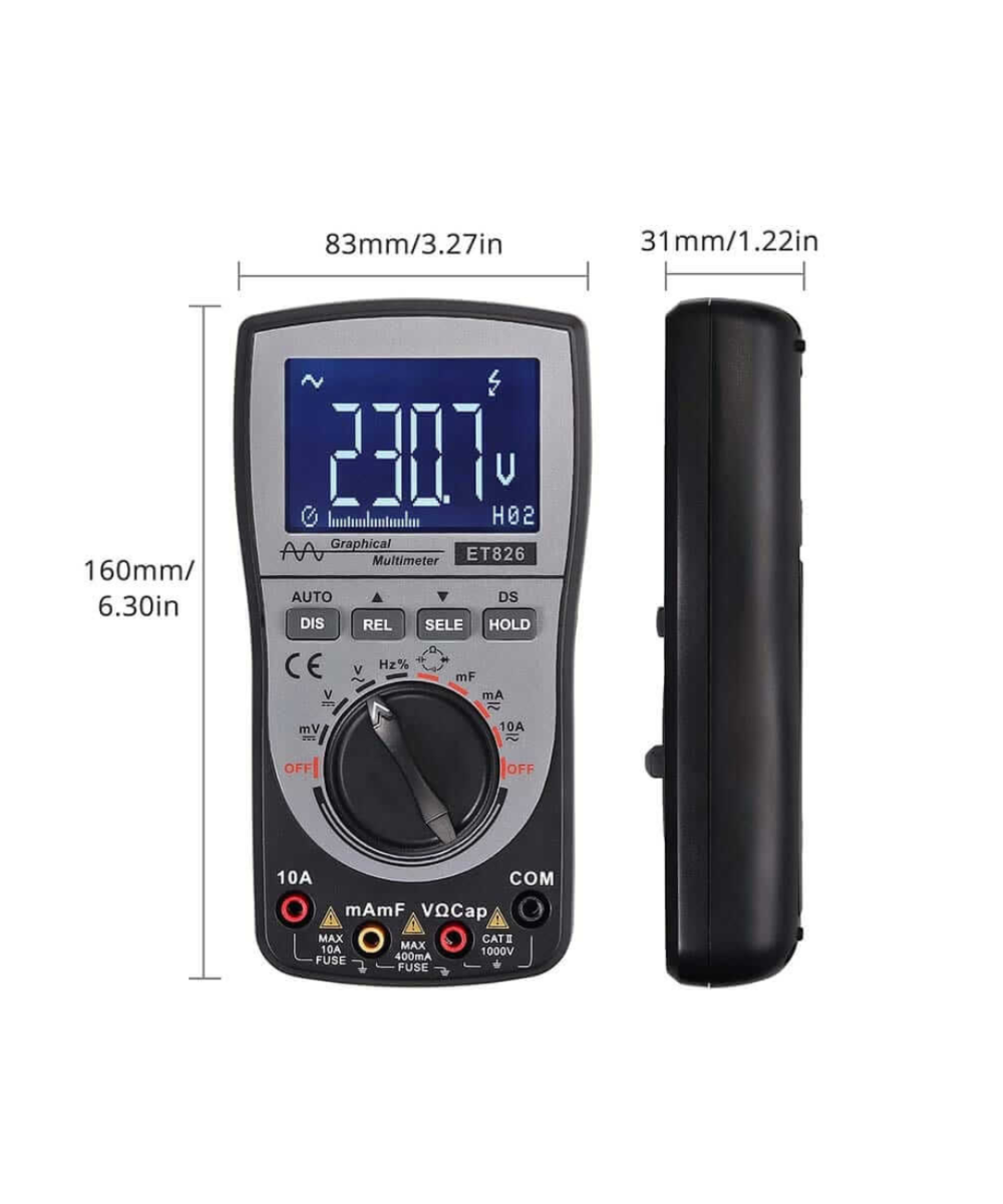 Multimetro y Osciloscopio 2 en 1 ET826