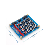 Teclado matricial 4x4 con botones pulsadores.