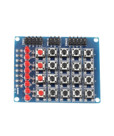 Teclado matricial 4x4 con botones pulsadores.