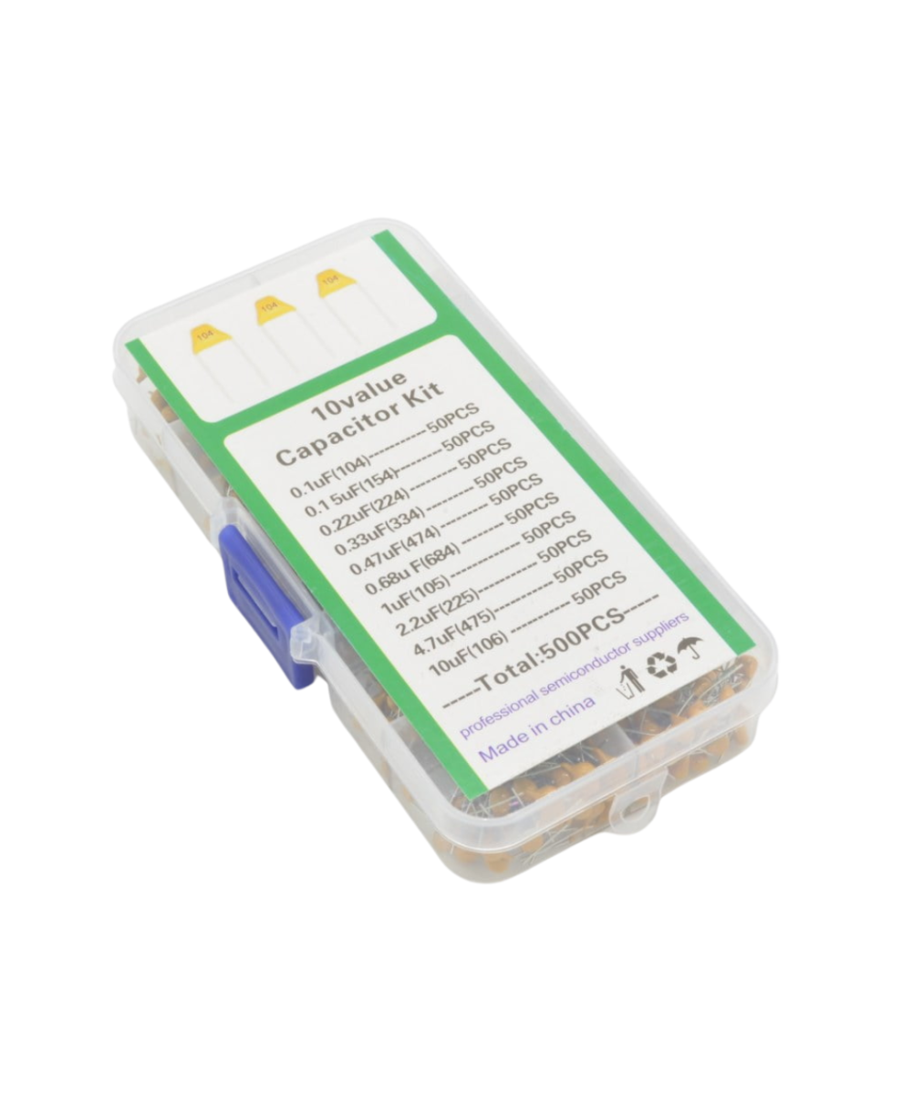 Capacitores ceramicos 500 piezas 10 Valores 0.1-10UF 50V