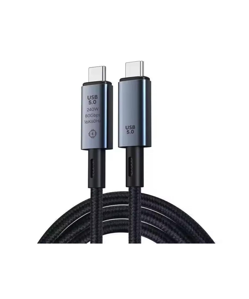 Cable USB5.0 USB-C a USB-C PD Thunderbolt 4 8K 80Gbps 240W 1.5M