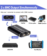 Convertidor reductor de 4K a 1080 HDMI a 2BNC Y de BNC a HDMI/BNC