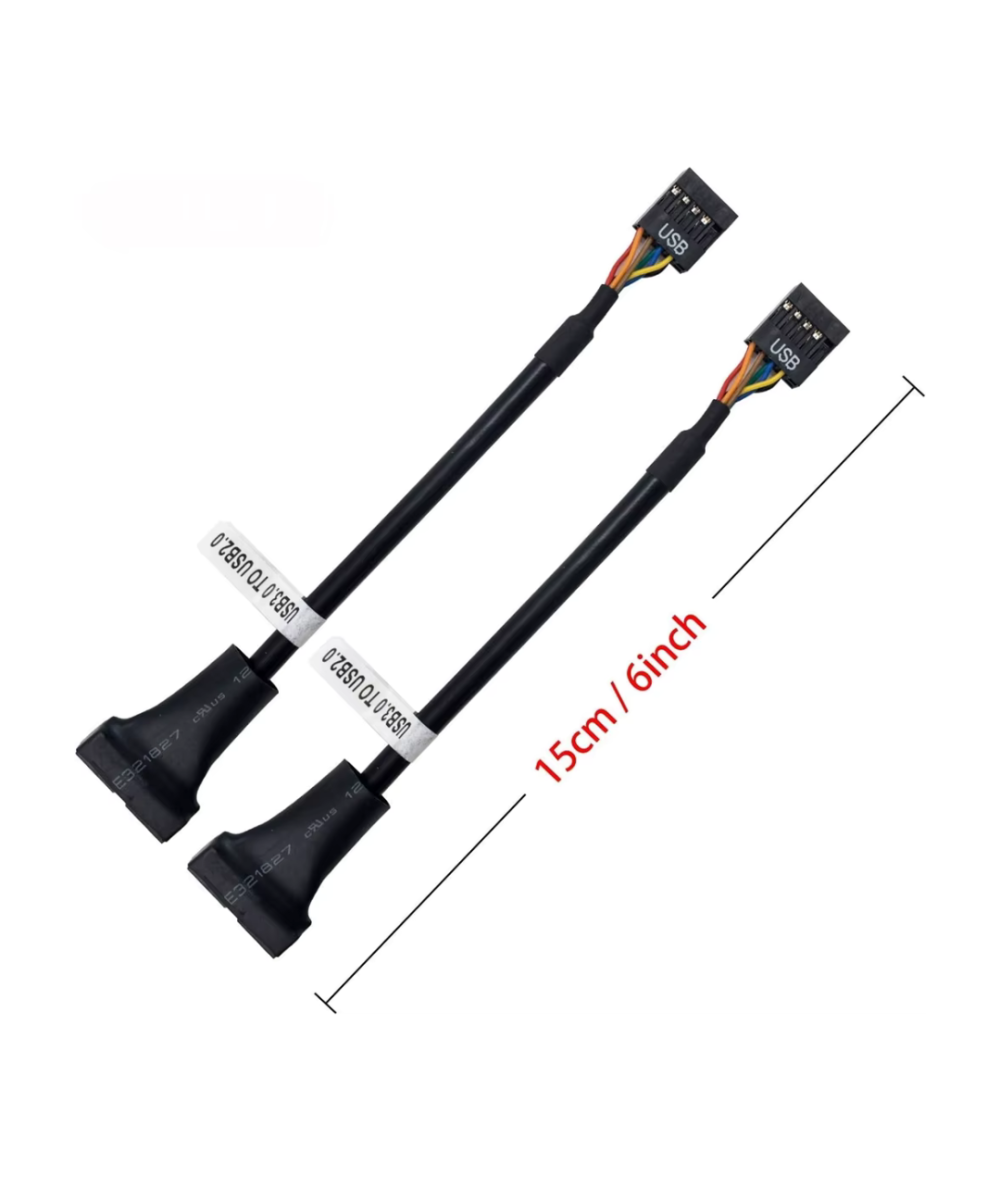 cable adaptador de tarjeta madre USB 3.0 a USB 2.0, 19 pines USB3.0 macho a 9 pines USB2.0 Hembra