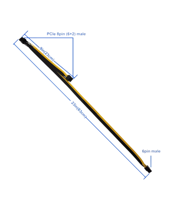 Splitter para tarjeta grafica PCIe de 6 y 8 pines macho a 2 salidas 8 pines (6+2)