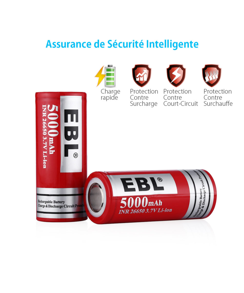 Bateria Recargable EBL 5000 mah 3.7 v INR26650
