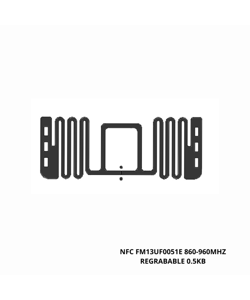 Pegatina rectangular NFC FM13UF0051E   860-960Mhz REGRABABLE 0.5Kb