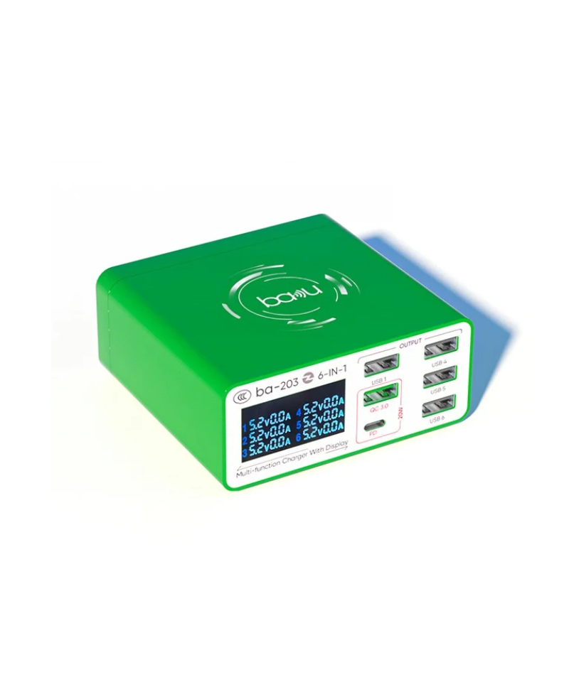 Cargador multipuertos 6 en 1 BA-203 20W BAKU