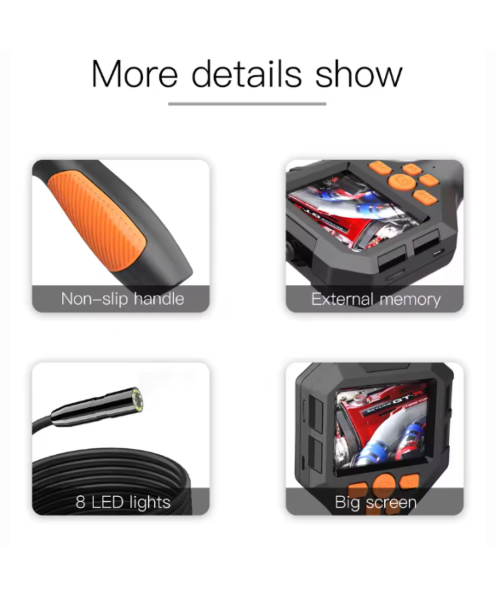 Endoscopio industrial con pantalla P10 1080P 5M