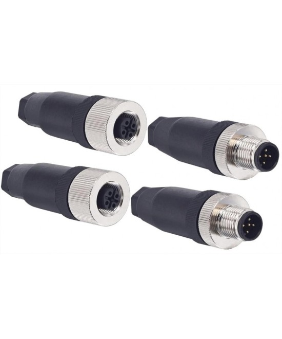 Conector industrial IP67 impermeable tipo aviador de 5 pines M12 macho/hembra 11.98mm