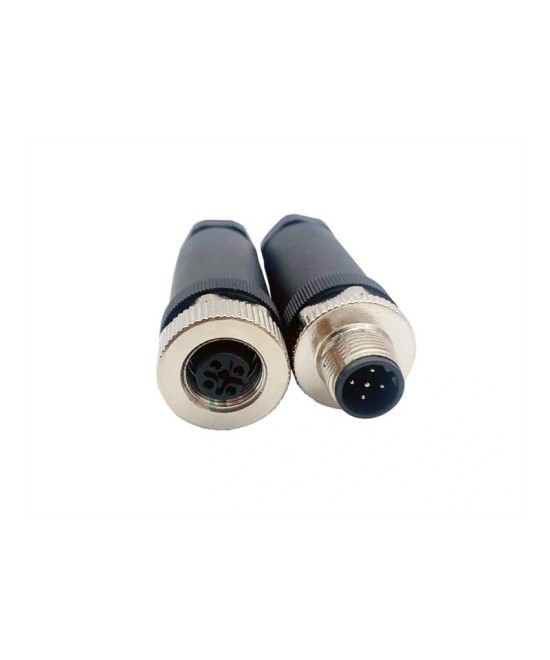 Conector industrial IP67 impermeable tipo aviador de 5 pines M12 macho/hembra 11.98mm